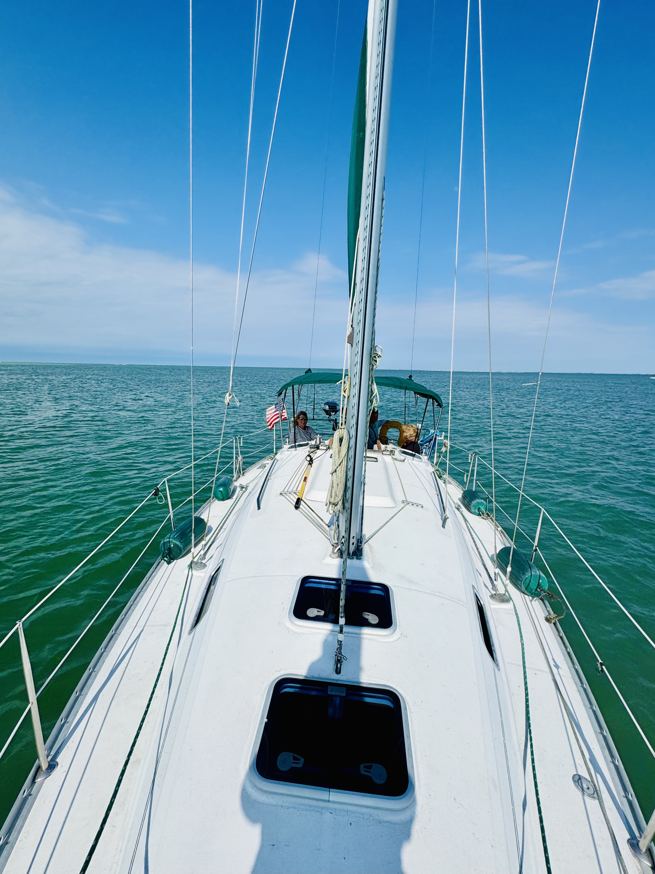 Looking aft from the bow of Northern Lights